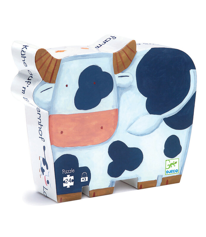 DJECO Puzzles Silhouettes Les Vaches À La Ferme 24 Pcs