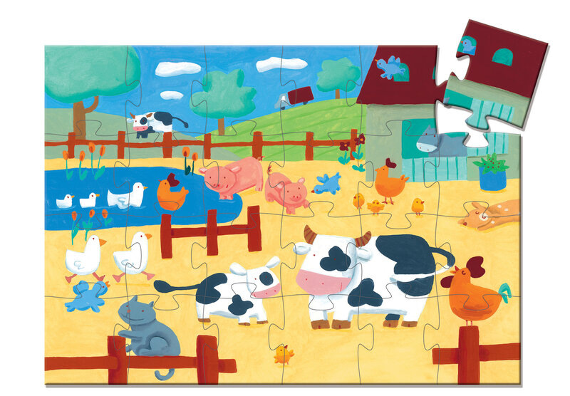 DJECO Puzzles Silhouettes Les Vaches À La Ferme 24 Pcs