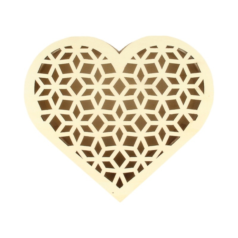 ARTEMIO Boite Cœur Couvercle Ajouré 16X14X7Cm