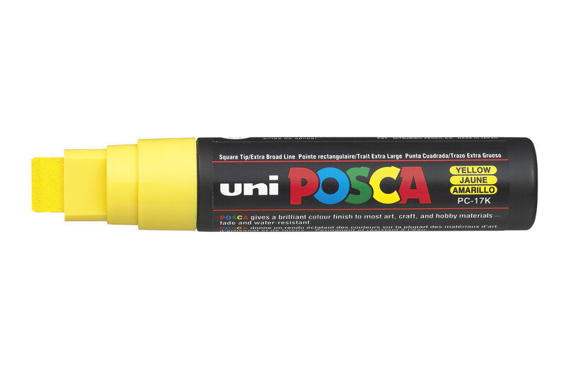 UNI-BALL Posca Marqueur pointe rectangulaire extra-large  PC17K aune