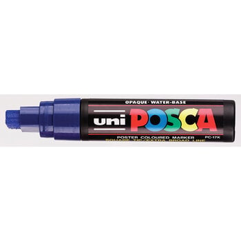 UNI-BALL Posca Marqueur pointe rectangulaire extra-large  PC17K Bleu Foncé