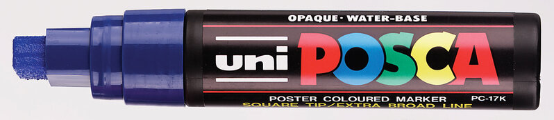 UNI-BALL Posca Marqueur pointe rectangulaire extra-large  PC17K Bleu Foncé