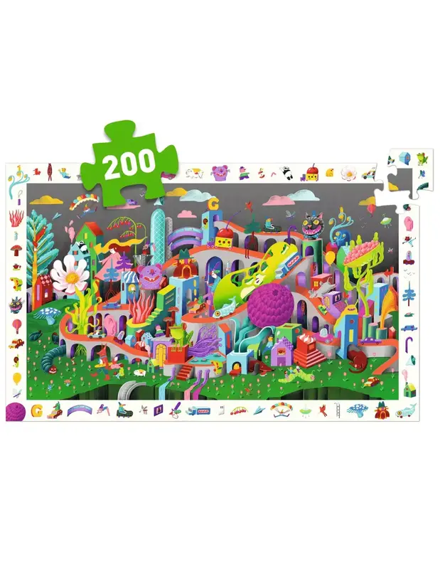 DJECO Puzzles Observation Crazy Town - 200 Pcs