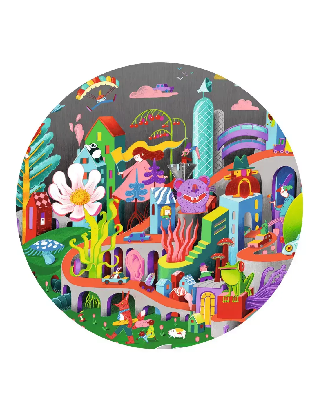 DJECO Puzzles Observation Crazy Town - 200 Pcs