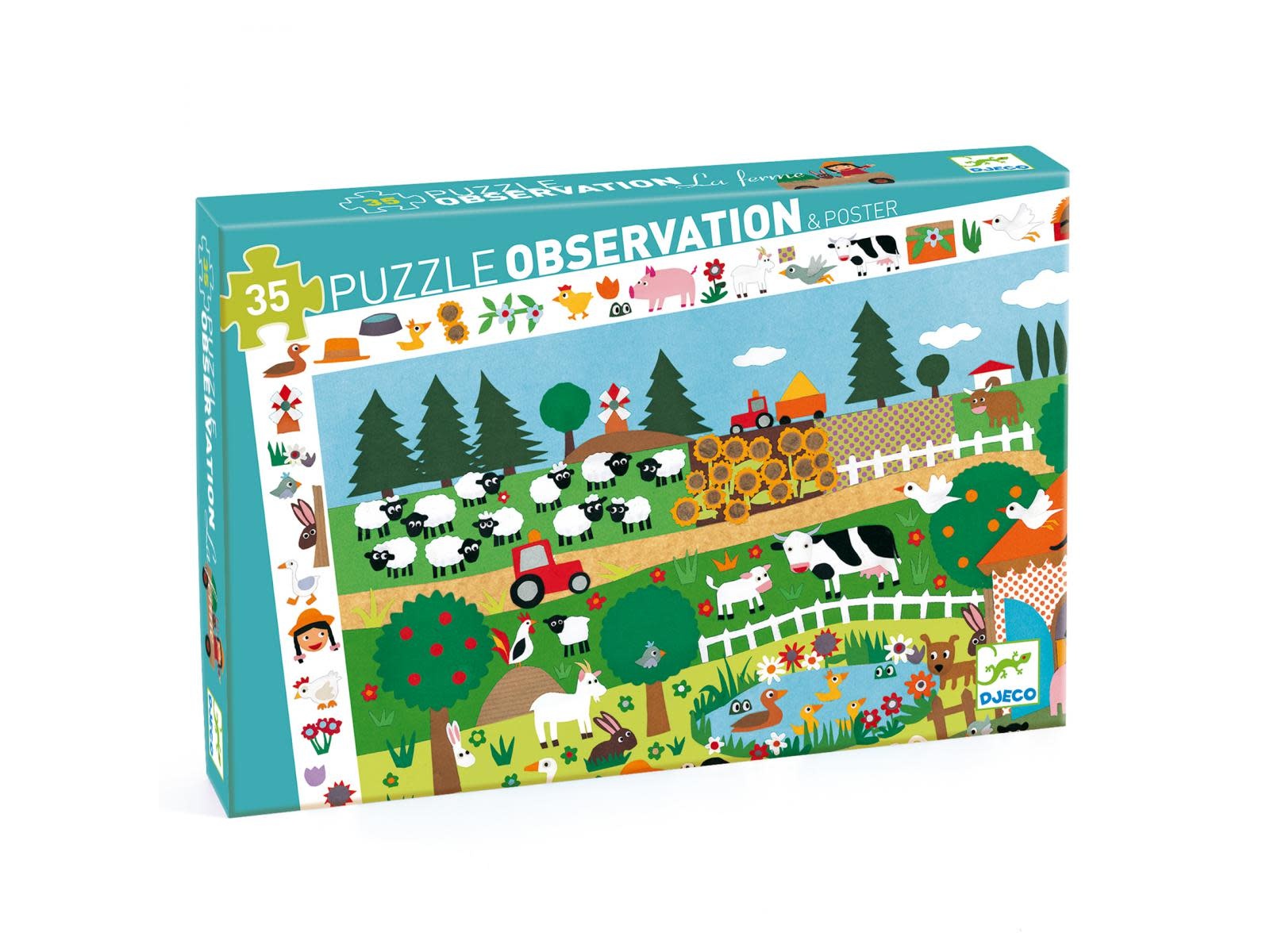DJECO Puzzles Observation Ferme - 35 Pcs