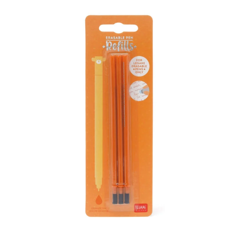 LEGAMI 3 Pcs Erasable Pen Refills - Erasable Pen Refills - Orange