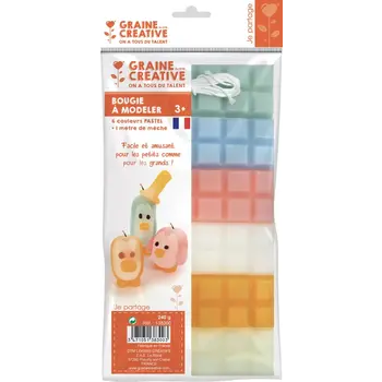 GRAINE CREATIVE Bougie A Modeler 240G Plaques Pastel