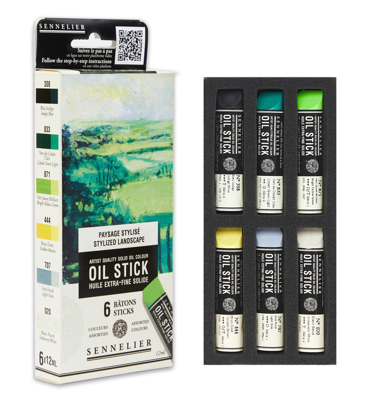 SENNELIER Etui 6 mini Oil Sticks - Paysage stylisé