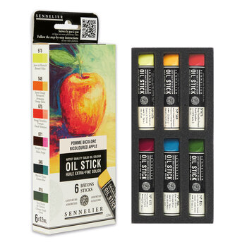 SENNELIER Etui 6 mini Oil Sticks - Pomme bicolore