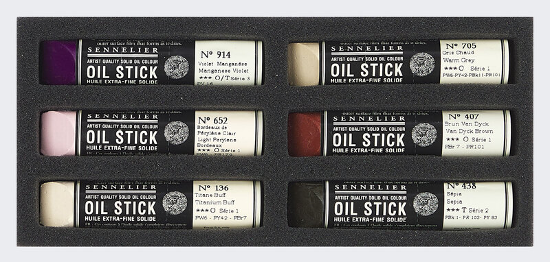 SENNELIER Etui 6 mini Oil Sticks - Portrait tons foncés