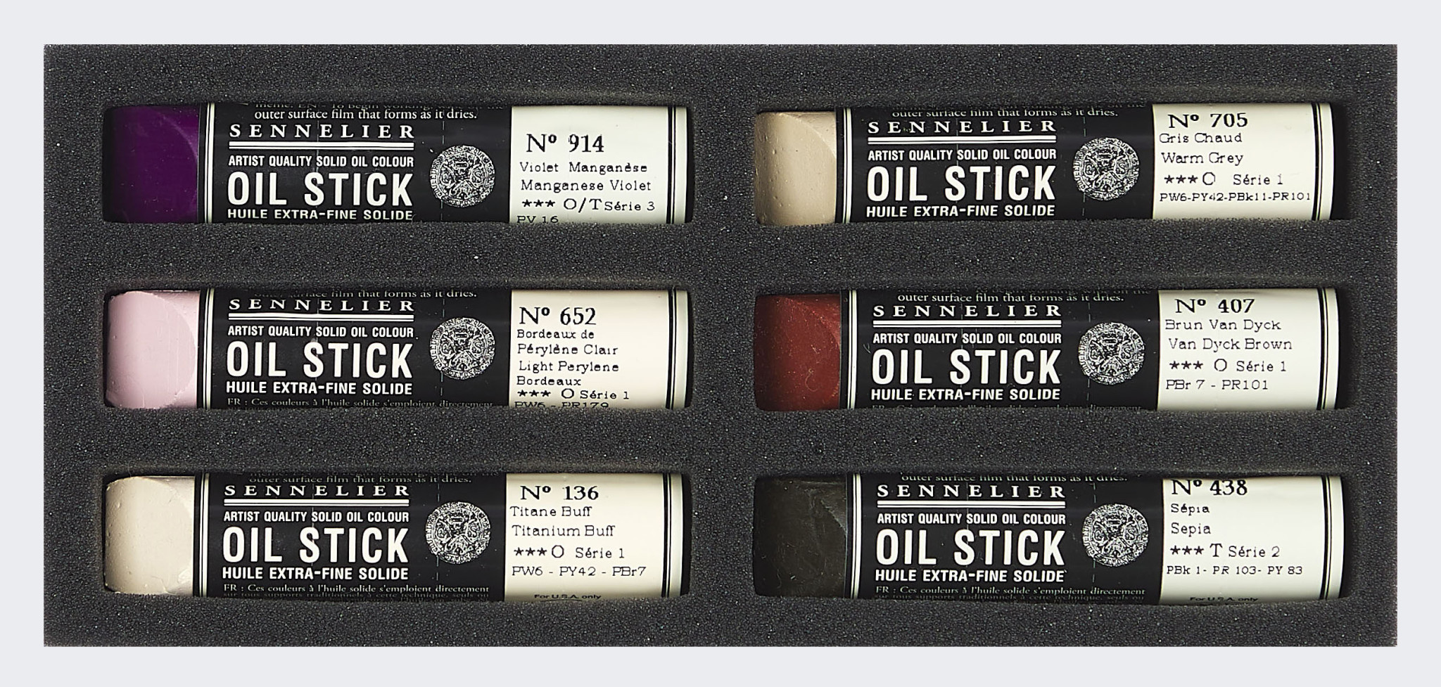 SENNELIER Etui 6 mini Oil Sticks - Portrait tons foncés