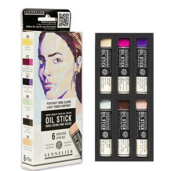 SENNELIER Etui 6 mini Oil Sticks - Portrait tons clairs