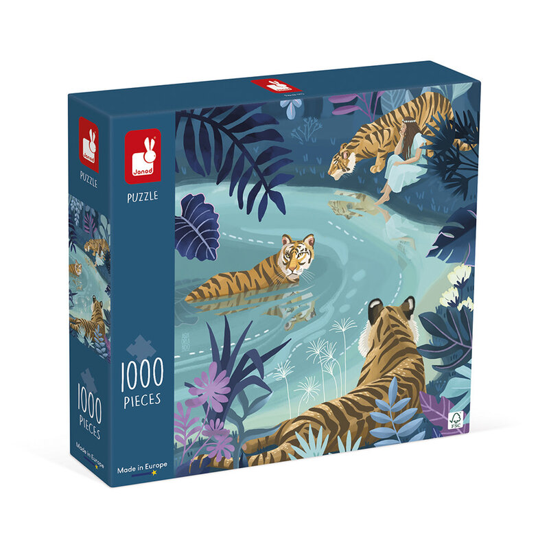 JANOD Puzzle Tigres Au Clair De Lune - 1000 Pcs