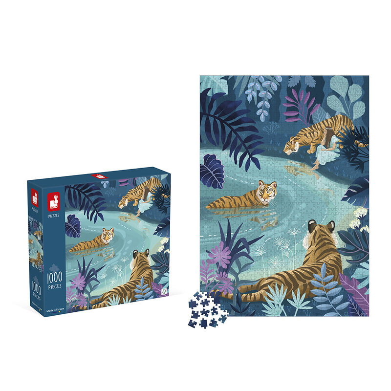 JANOD Puzzle Tigres Au Clair De Lune - 1000 Pcs