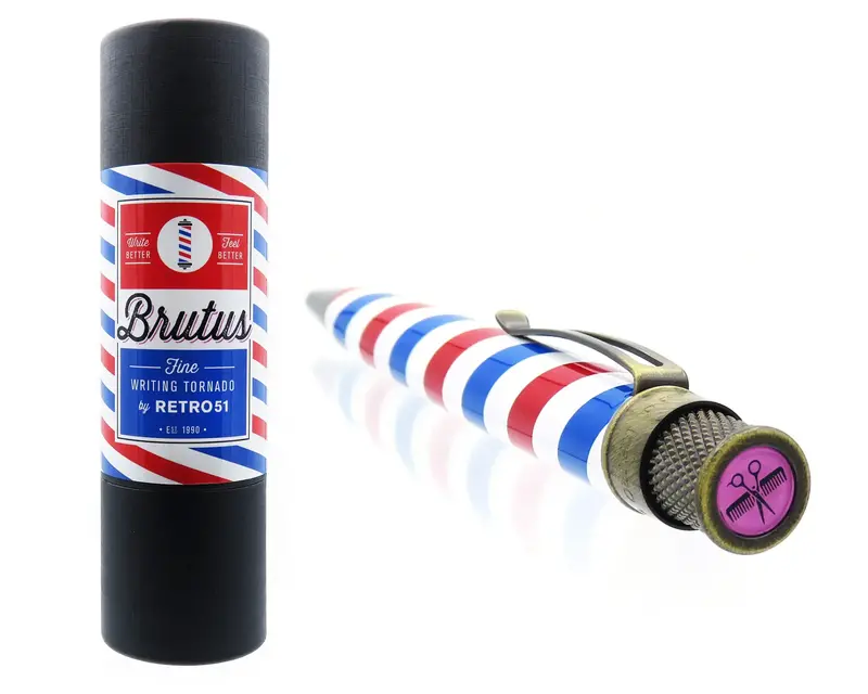 RETRO 51 Stylo Roller Tornado Vintage Brutus "Barber Pole"