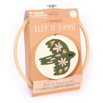 GRAINE CREATIVE Kit Punch Needle Oiseau Ø250 Mm