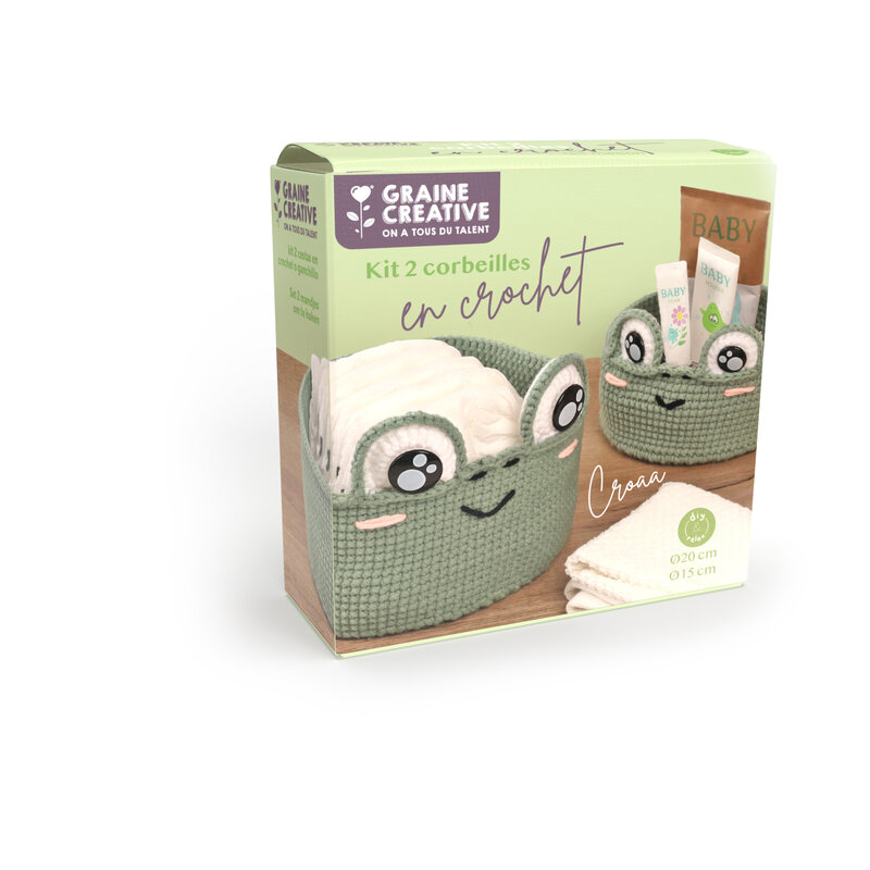 GRAINE CREATIVE Kit 2 Corbeilles Grenouille  - Livrable À Partir De Fin Février -