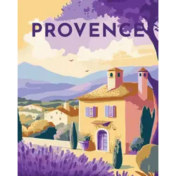 FIGURED'ART Peinture par numéros Affiche Vintage Provence taille 40x50cm toile tendue sur châssis