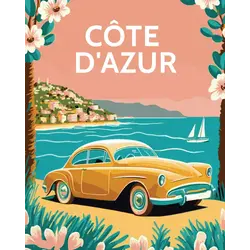 FIGURED'ART Peinture par numéros Affiche Vintage Côte d'Azur taille 40x50cm toile tendue sur châssis