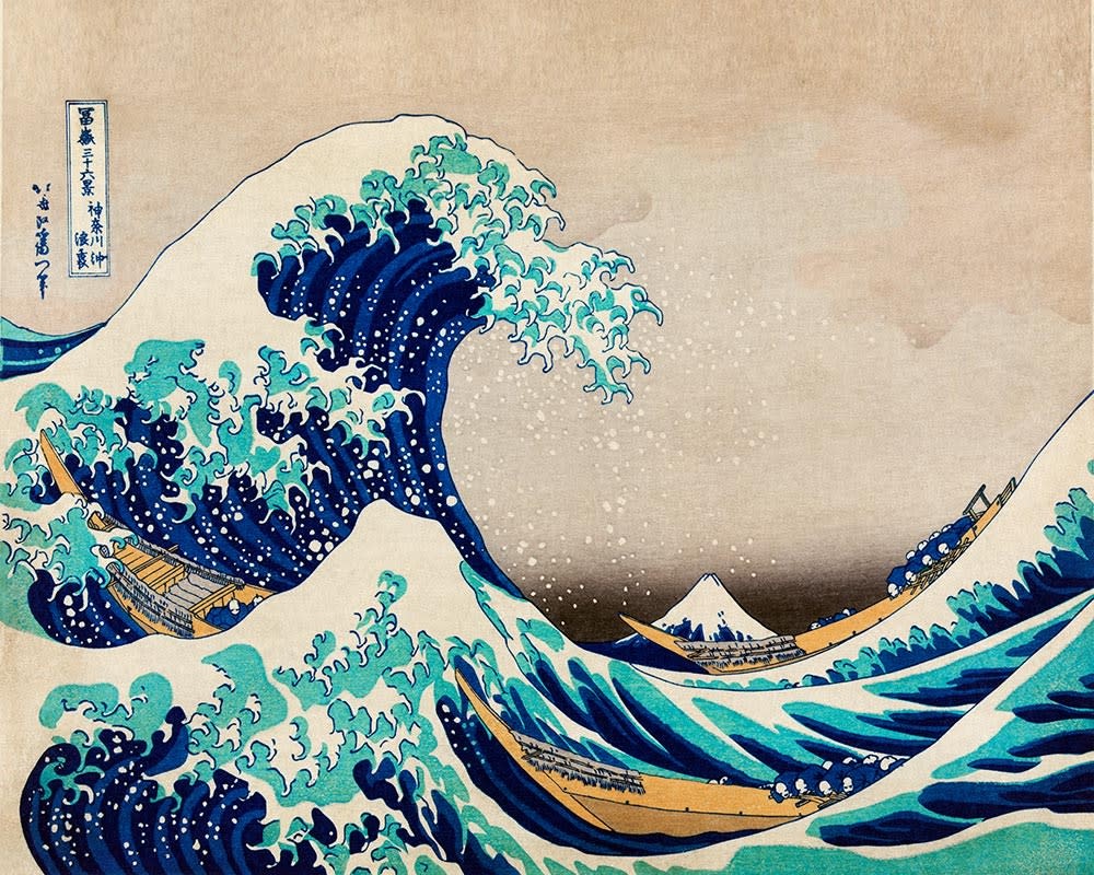 FIGURED'ART Peinture par numéros La Grande Vague De Kanagawa taille 40x50cm Toile Tendue Sur Châssis