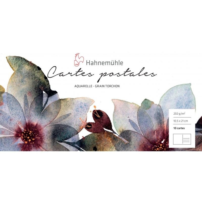 HAHNEMÜHLE Cartes postales Aquarelle, grain torchon  250g/m², 10,5x21cm, 10f.