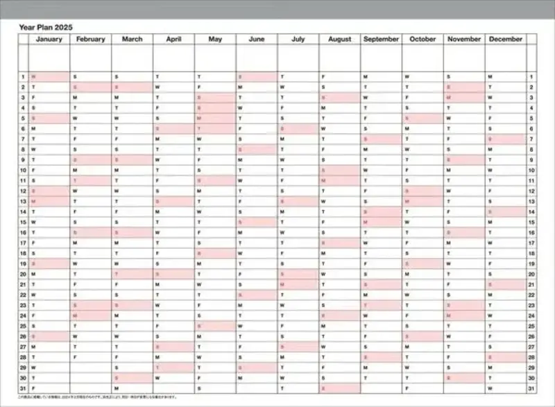 MARK'S EUROPE Calendrier 12 mois 2025 Notebook S  Ivory