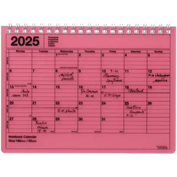 MARK'S EUROPE Calendrier 12 mois 2025 Notebook S  Red