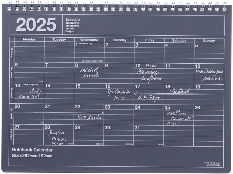 MARK'S EUROPE Calendrier 2025 Notebook M Black