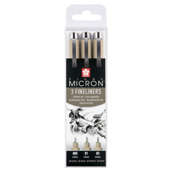 SAKURA Pigma Micron Étui de 3 Fineliners Noirs 005-01-03 Désign