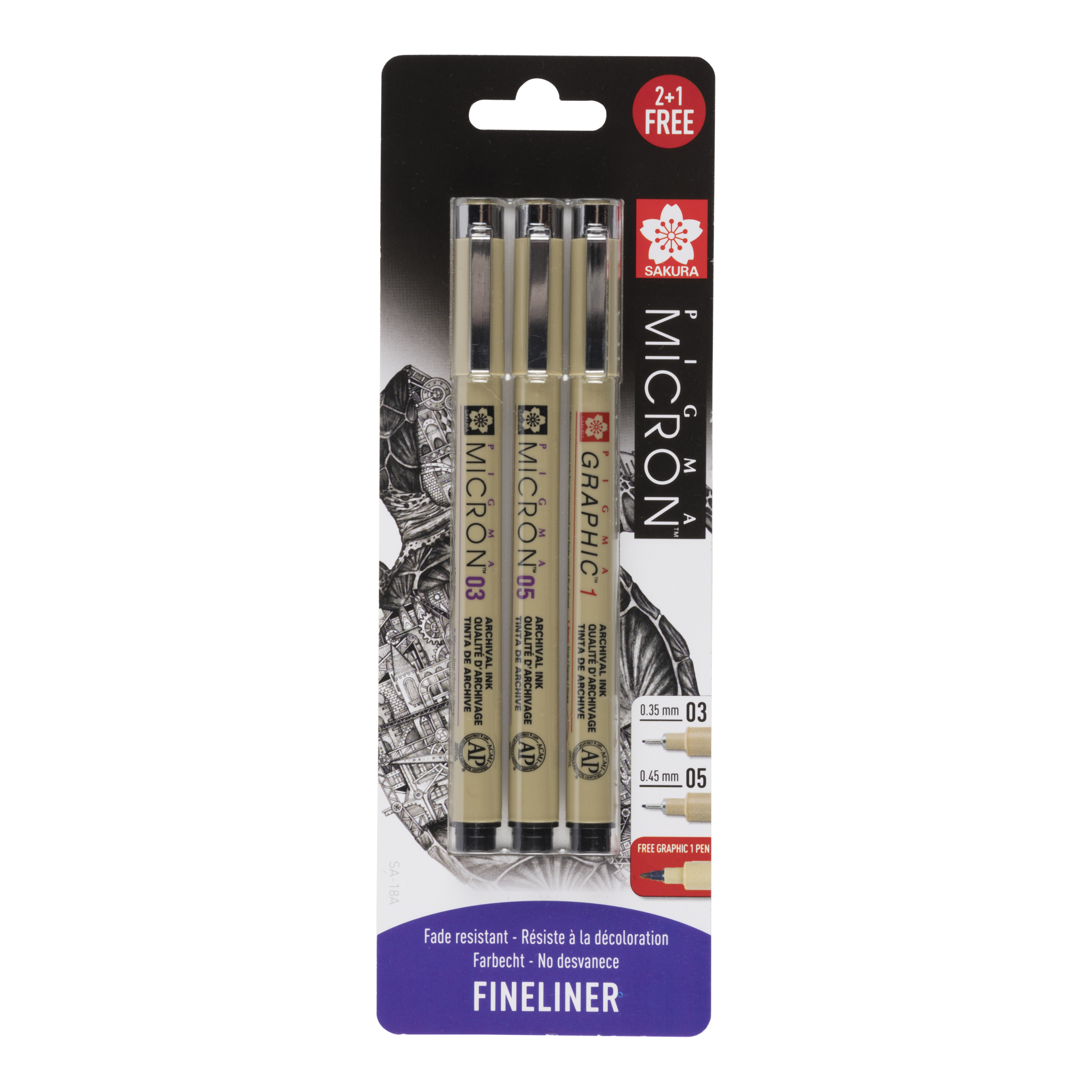 SAKURA Pigma Micron 03 05 2+1 Graphic gratuit