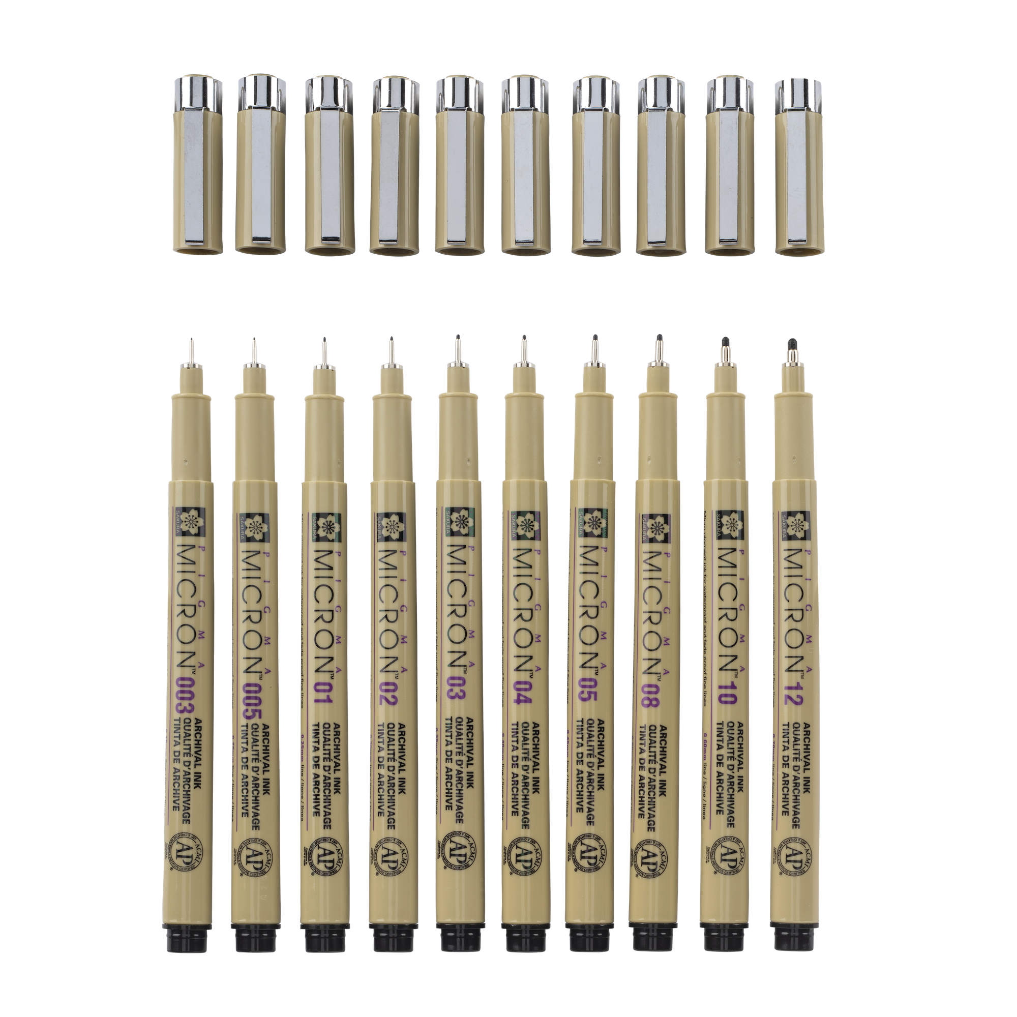 SAKURA Pigma Micron Étui de 10 fineliners noirs