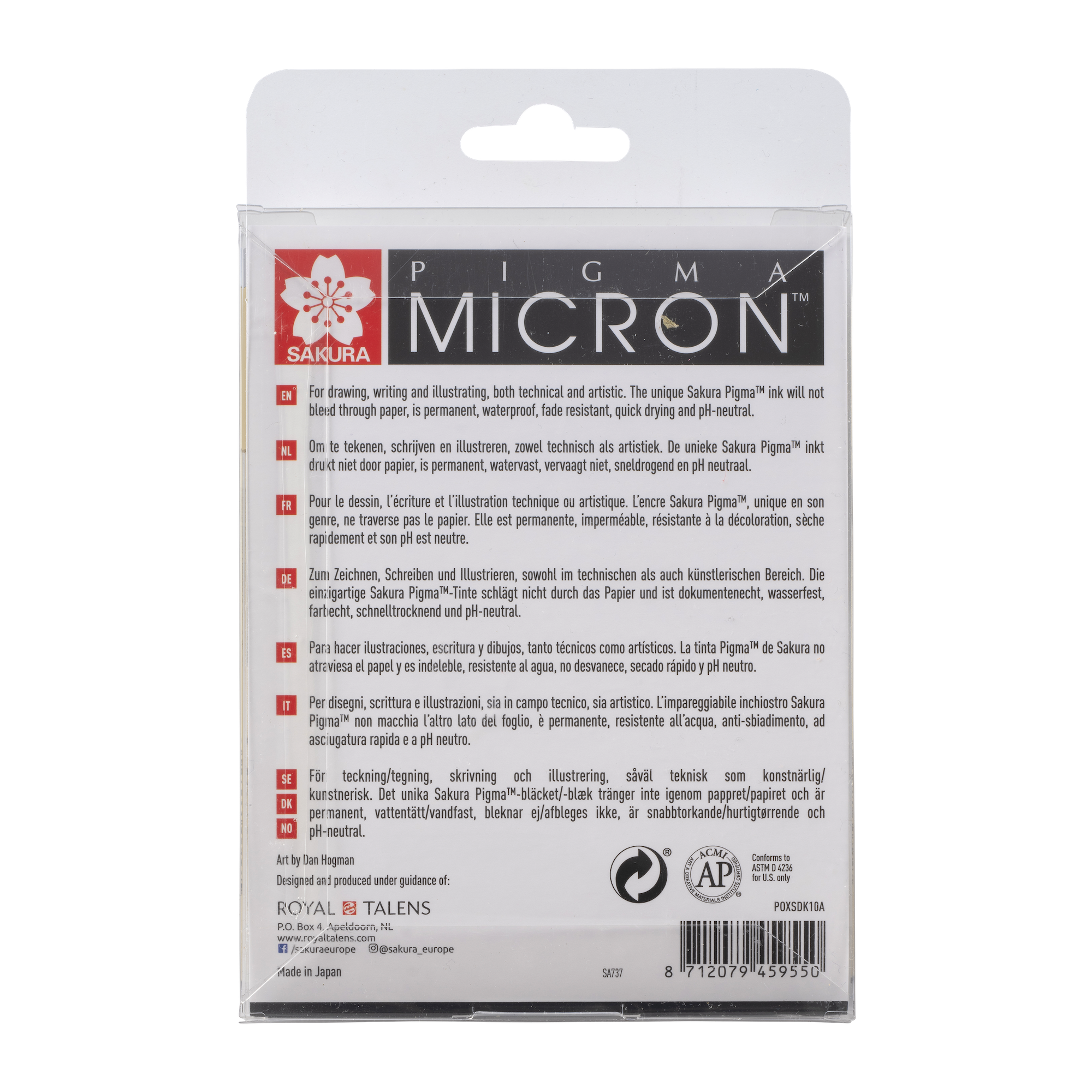 SAKURA Pigma Micron Étui de 10 fineliners noirs