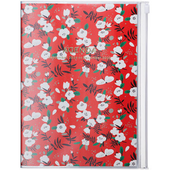 MARK'S EUROPE Agenda scolaire Sept 2024 Déc 2025 A5 Flower Pattern Red