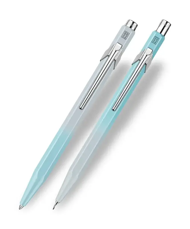 CARAN D'ACHE Set Stylo Bille 849 Et Porte-Mine 844 0,5Mm Blue Lagoon