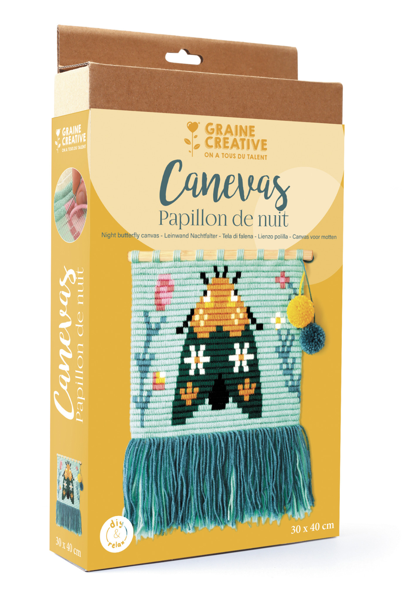 GRAINE CREATIVE Kit Canevas Papillon De Nuit