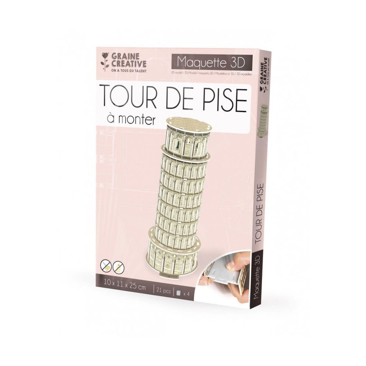 GRAINE CREATIVE Maquette 3D Mousse Tour De Pise