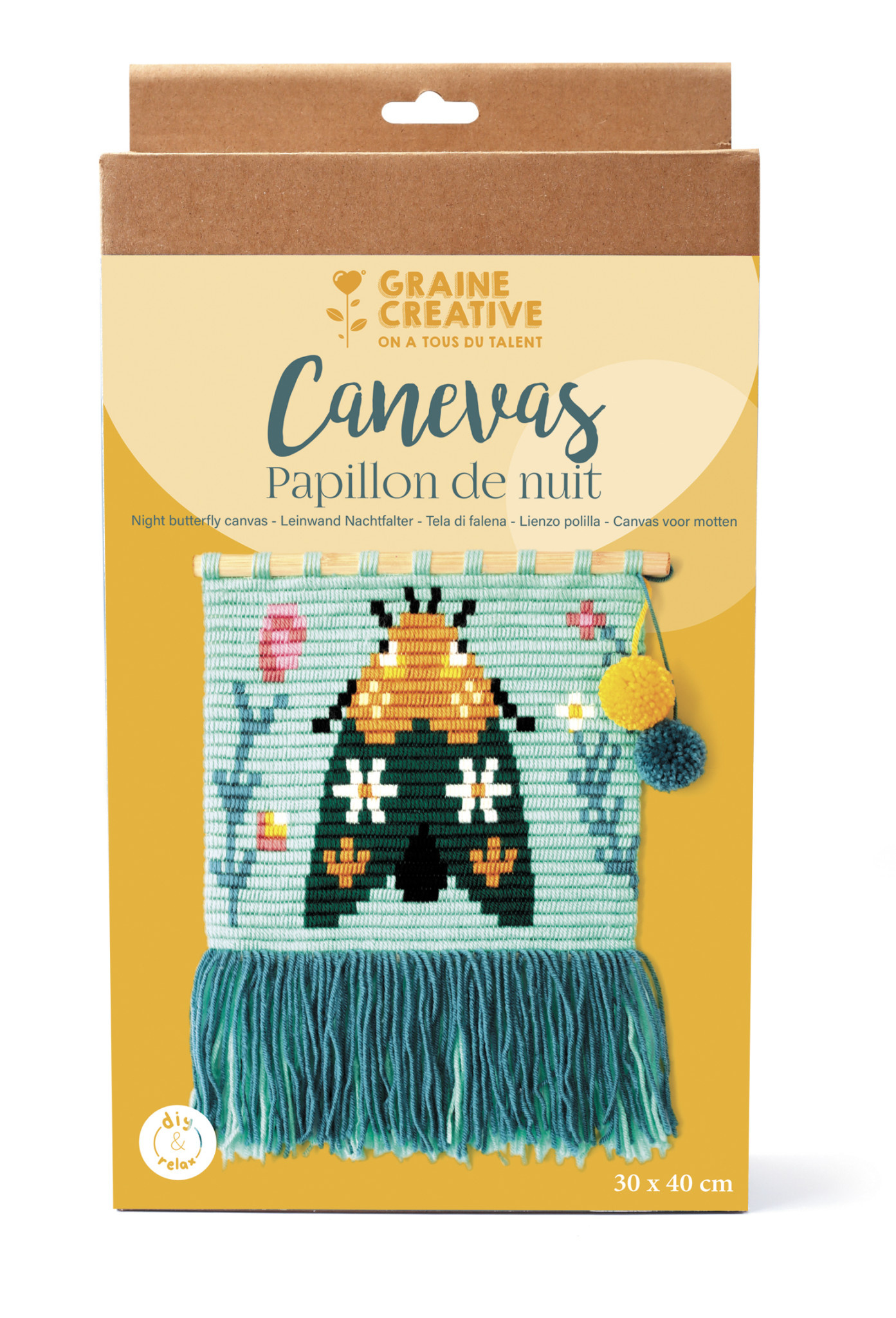 GRAINE CREATIVE Kit Canevas Papillon De Nuit