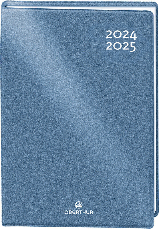 OBERTHUR Agenda scolaire 1 Jour Page Pefc Gomme Métallisé Bleu 12,5x17,5cm