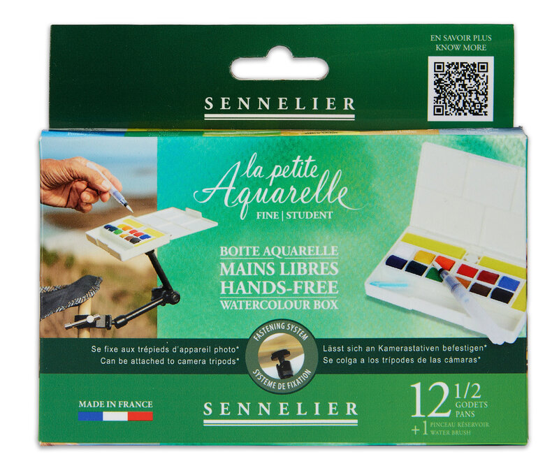 SENNELIER "La Petite Aquarelle" Boite Aquarelle Mains Libres  - 12 1/2 Godets