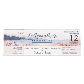 SENNELIER Boite Métal Aquarelle Extra-Fine 12 1/2G Sélection Ondine De Peretti - 12 1/2 Godets + 12 Empl. Vides