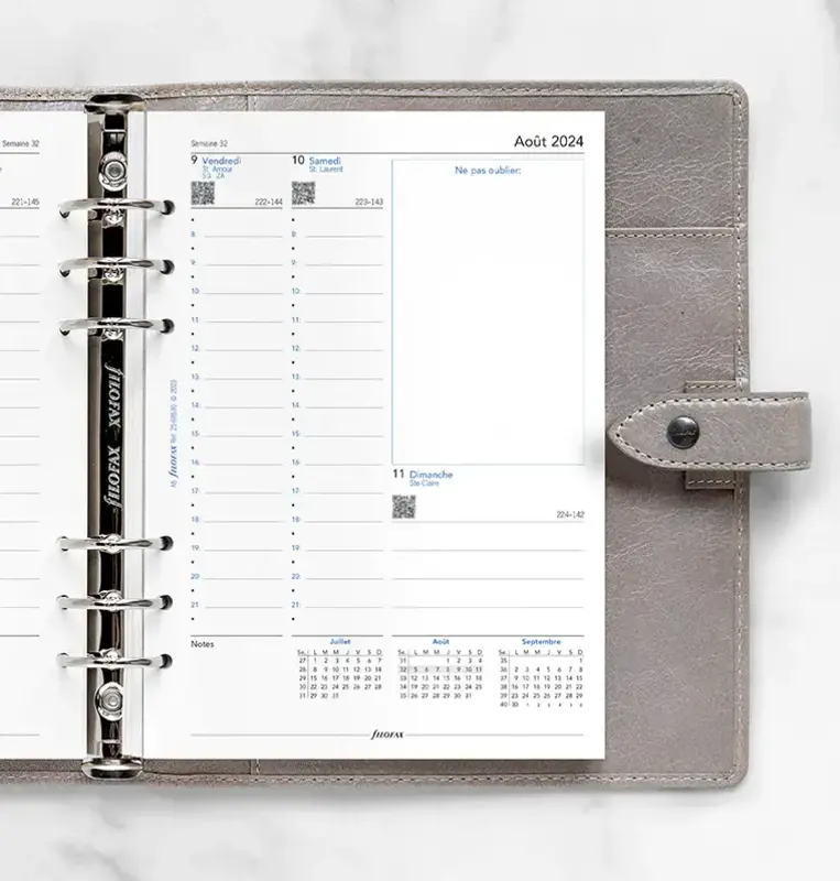 FILOFAX Recharge Semaine sur deux pages - français - académique - A5 - 24/25