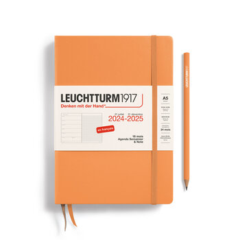 LEUCHTTURM 1917 Agenda Semainier & notes (A5) Apricot 18 mois 2025 Français