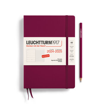 LEUCHTTURM 1917 Agenda Semainier & notes (A5) Port Red 18 mois 2025 Français