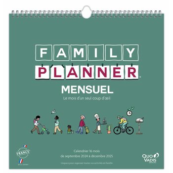 QUO VADIS Calendrier Family Planner Mensuel Sept 2024 Déc 2025