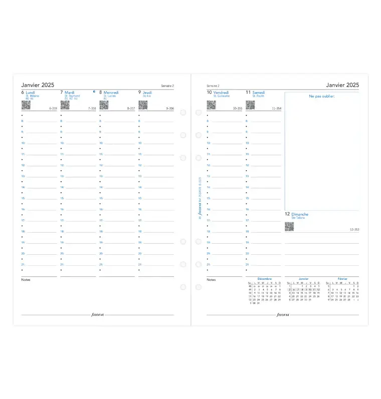 FILOFAX Recharge Semaine sur deux pages - Français - A5 - 2026