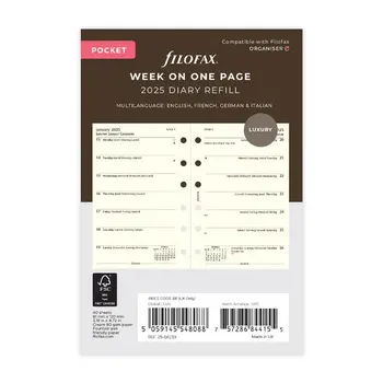 FILOFAX Pocket 2023 1 week/page cream refill Multilanguage