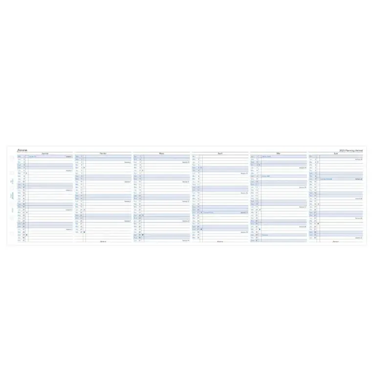 FILOFAX Recharge Pocket 2026 Planning Annuel Vertical Blanc Français