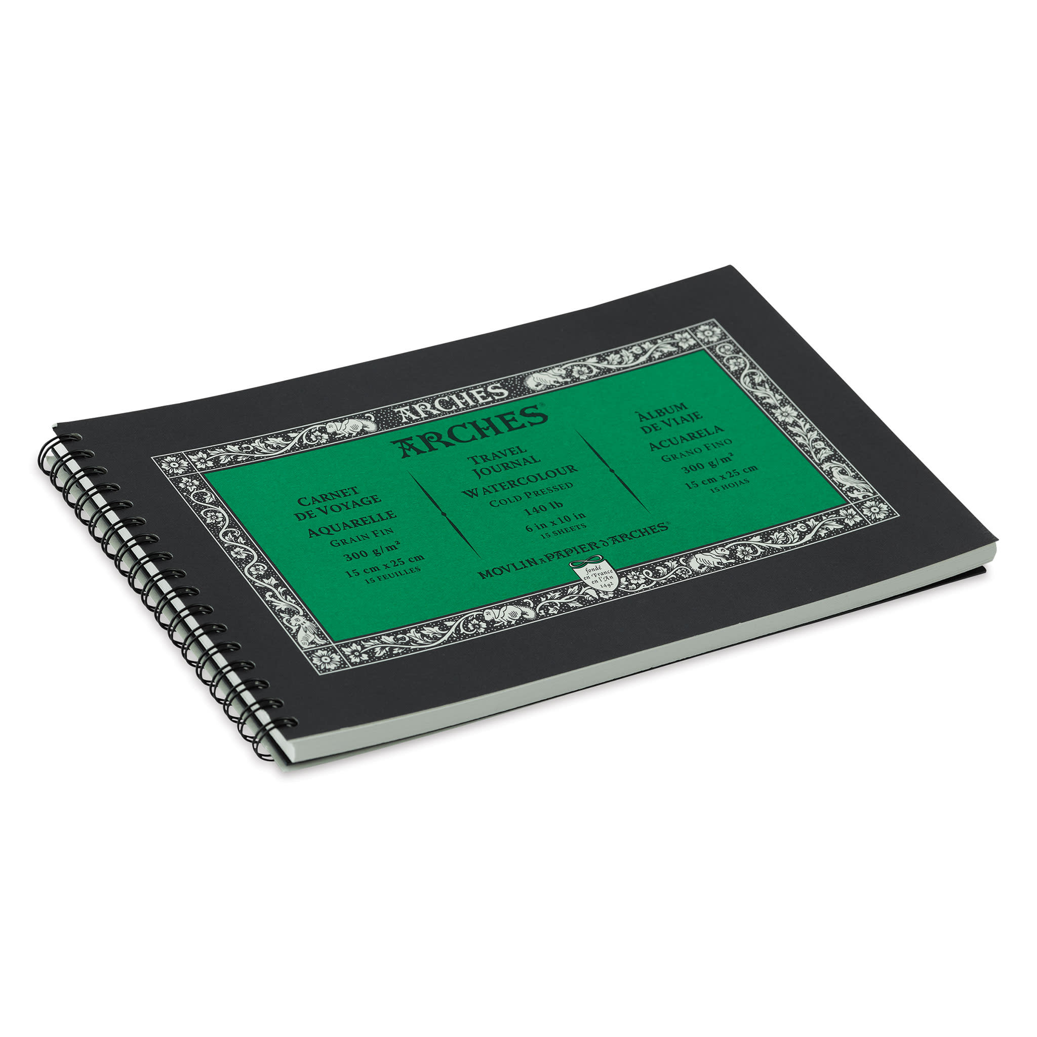 ARCHES Arches® Aquarelle Grain Fin 300 G/M² Blanc Naturel Carnet Spiralé 15 X 25 Cm