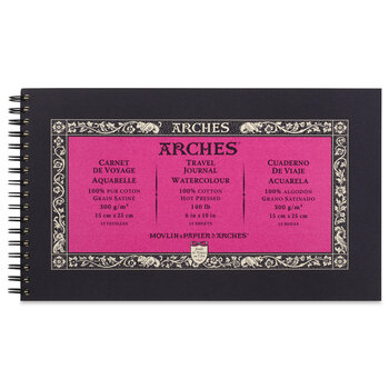 ARCHES Arches® Aquarelle Grain Satiné 300 G/M² Blanc Naturel Carnet Spiralé 15 X 25 Cm