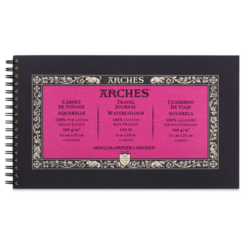 ARCHES Carnet Spiralé Arches® Aquarelle Grain Satiné 300 G/M² 15x25 cm